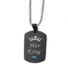 collier couple Her King & His Queen au meilleur prix au Maroc