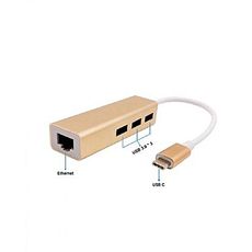 USB 3.1 type C vers RJ45 Ethernet avec 3 ports USB 3.0 Hub Pour MacBook au meilleur prix au Maroc