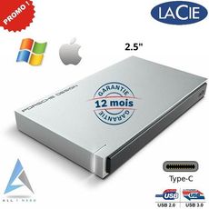 HDD en Aluminium 1 To externe Porsche Design USB-C / USB 3.0 au meilleur prix au Maroc