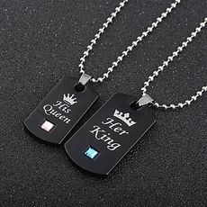 collier couple Her King & His Queen au meilleur prix au Maroc