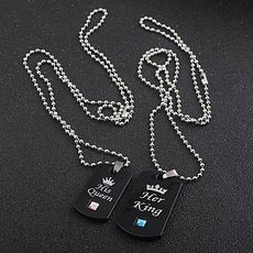 collier couple Her King & His Queen au meilleur prix au Maroc