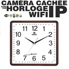 Horloge murale avec Caméra cachée espion IP WiFi HD + batterie longue autonomie au meilleur prix au Maroc