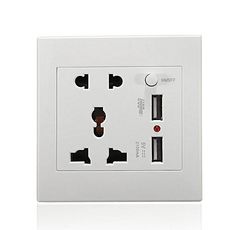 Prise mural Universelle avec 2 ports de recharge rapide USB au meilleur prix au Maroc