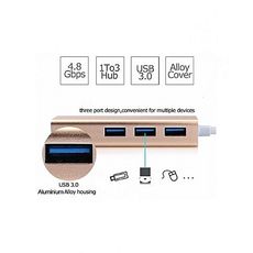 USB 3.1 type C vers RJ45 Ethernet avec 3 ports USB 3.0 Hub Pour MacBook au meilleur prix au Maroc