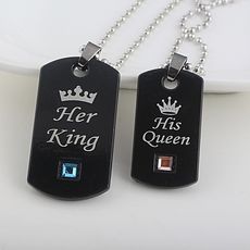 collier couple Her King & His Queen au meilleur prix au Maroc