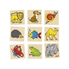 Jeu de mémo des animaux, boîte en bois au meilleur prix au Maroc