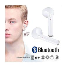 2 Écouteurs Sans Fil Bluetooth i7 TWS Compatible Android Apple et Windows Phone - Blanc au meilleur prix au Maroc