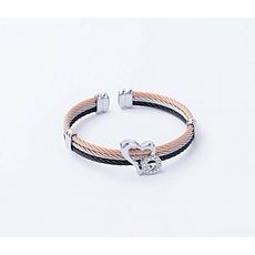 Bracelet Love Sertie Tricolore en Acier Inoxydable - Argenté + Boite Cadeau au meilleur prix au Maroc