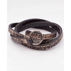 Diamant D'or Bracelet Peace & Love 100% Cuir - Tabac au meilleur prix au Maroc