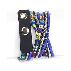 Geneva Montre Bracelet En Tissu Tressé avec Strass - Bleu au meilleur prix au Maroc