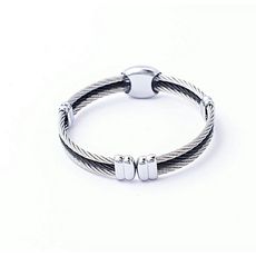 Rêve diamant Bracelet 100% Acier Noir-Argenté à motif Rond + Boite cadeau au meilleur prix au Maroc