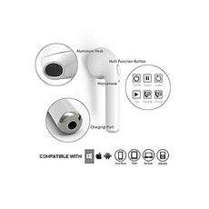 2 Écouteurs Sans Fil Bluetooth i7 TWS Compatible Android Apple et Windows Phone - Blanc au meilleur prix au Maroc