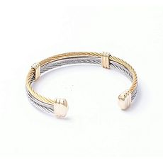 Diamant D'or Bracelet Câble 100% Acier Argenté-Doré + Boite cadeau au meilleur prix au Maroc