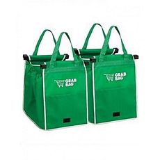 GRAB BAG Sac de Courses, Réutilisables, Spécial Caddie + Un Autre Gratuit (x2) au meilleur prix au Maroc