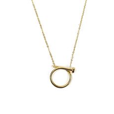 Rêve diamant Collier + Pendentif forme Bague Juste un Clou - Doré au meilleur prix au Maroc