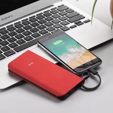 Power bank rouge original Bloc d'alimentation micro-USB intégré «J25A New power» 10000mAh au meilleur prix au Maroc