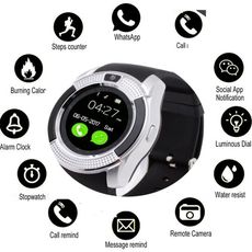 Smart Watch V8 gris version internationale au meilleur prix au Maroc