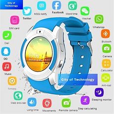 Montre connectée Smart Watch Bleutooth GSM Camera v8 bleu au meilleur prix au Maroc