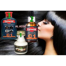 PACK 3 en 1 Shampoing CAFFEINE + C1 Caféine huile ,shampoing et  sérum  anti-chute + Huile de coco raffiné au meilleur prix au Maroc
