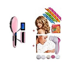 Fast hair Pack Brosse de nettoyage pour visage 5 en 1+ Brosse cheveux lissante electrique + Magic Leverag pour Boucler les Cheveux MZ.LUX au meilleur prix au Maroc