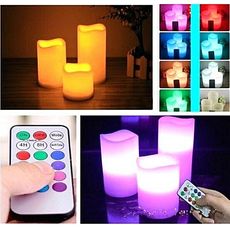 3 bougies LED Multicouleurs - Couleurs Changeantes avec Telecom-mande au meilleur prix au Maroc