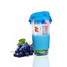 MZ.Lux Mug de voyage en verre et silicone-Bleu au meilleur prix au Maroc