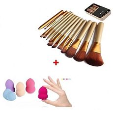 Pack 12 Pinceaux + 1 Eponge pour l'application de fonds MZ.LUX au meilleur prix au Maroc