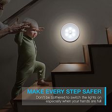 Lampe Detecteur de mouvement Alimente par batterie, Eclairages de nuit a LED, Parfait pour escalier, couloir, Salle de bain, Chambre a coucher, Cuisine, Armoire au meilleur prix au Maroc