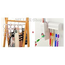 Pack Porte foulards et chAles Multifonctionnel et Distributeur automatique dentifrice avec porte brosse a dent colle au mur. au meilleur prix au Maroc