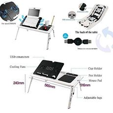 E-TABLE pliable pour PC Portable Reglable avec Ventilateur de Refroidissement Integre au meilleur prix au Maroc