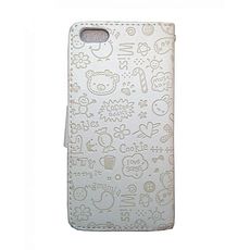 MZ.Lux Coque etui Portefeuille en Cuir 2 en 1 pour iPhone 5-Blanc au meilleur prix au Maroc