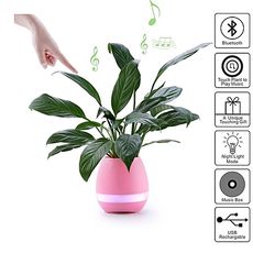 Smart Music Pot de plantes creatives 4 en 1 Bluetooth haut-parleur veilleuse et Piano a Touche Plantes-Music FlowerPot-Rose au meilleur prix au Maroc