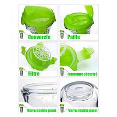 MZ.Lux Mug de voyage en verre et silicone-Rose au meilleur prix au Maroc