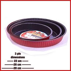 3 Moules pour Cake en acier inoxydable forme rond 22cm /26cm/28cm au meilleur prix au Maroc