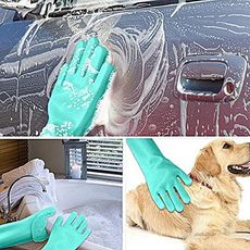 GANTS DE NETTOYAGE MULTI-USAGES de Qualite- gants pour vaisselle, evier, salle de bain et voiture-Couleur Vert aigue marine au meilleur prix au Maroc