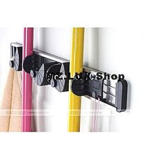 Support mural et organiseur pour balais vadrouilles et autre- 3 supports + 2 crochets - Aluminium / MZ.LUX au meilleur prix au Maroc