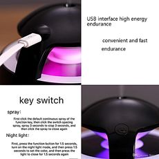 USB Mini veilleuse Humidificateur d'air - Night Elves capacite 450ml - Noir au meilleur prix au Maroc