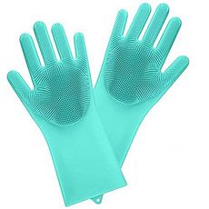 GANTS DE NETTOYAGE MULTI-USAGES de Qualite- gants pour vaisselle, evier, salle de bain et voiture-Couleur Vert aigue marine au meilleur prix au Maroc