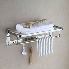 Support mural en aluminium pour serviettes et Vetements pour Salle de Bain avec 5 crochets multifonctionnel au meilleur prix au Maroc