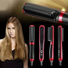 Nouvelle Brosse Hair Straightener Lissante et Chauffante - Rouge au meilleur prix au Maroc