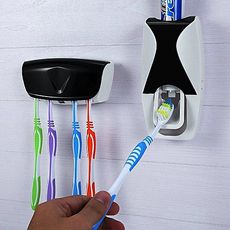 Distributeur Automatique Dentifrice avec Porte Brosse a Dent Colle design elegant-Noir au meilleur prix au Maroc