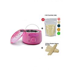PRO-WAX 100 Pack Beaute Pro -Machine Professionnel Chauffe-Cire Rose +100 g cire de film + 10 spatules en bois au meilleur prix au Maroc
