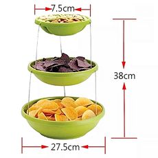 Ensemble de Bol de service a 3 niveaux s'ouvre avec une torsion pour utilisation a l'exterieur comme a l'interieur de maison- Twist Fold MZ.LUX au meilleur prix au Maroc