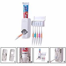 Touch me! Distributeur Automatique Dentifrice avec Porte Brosse a Dent Colle au Mur au meilleur prix au Maroc