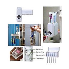 Touch me! PACK 2 Distributeur Automatique Dentifrice avec Porte Brosse a Dent Colle au Mur-MZ.LUX au meilleur prix au Maroc