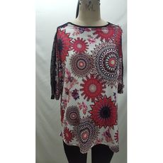 tunique imprime ECRU /FUSHIA au meilleur prix au Maroc