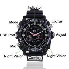 Sun Montre caméra espion 8Go Vision De Nuit possibilité de filmer dans la nuit grâce a l'infra rouge filmer des vidéos avec sons capture des photos style sportif au meilleur prix au Maroc