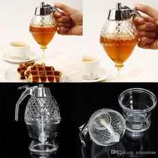 honey dispenser - Distributeur de miel - Bouteille/bocal en acrylique - Avec socle au meilleur prix au Maroc