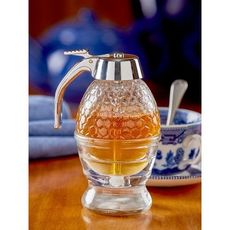 honey dispenser - Distributeur de miel - Bouteille/bocal en acrylique - Avec socle au meilleur prix au Maroc