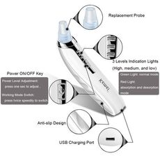 Aspirateur points noirs 6 en 1 rechargeable pour femmes et hommes blanc Qualité Supérieur au meilleur prix au Maroc